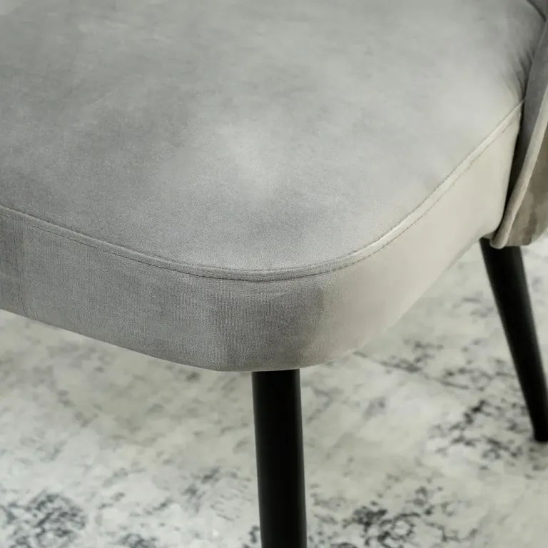 2-Sits Soffa Grå Sammet och Metall Polstrerad 117 cm Sammetstyg