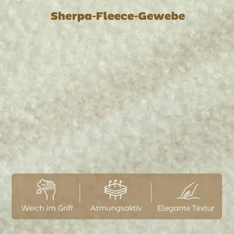 2-Sits Soffa Kompakt Gräddvit Sherpa Fleece Liten 137 cm