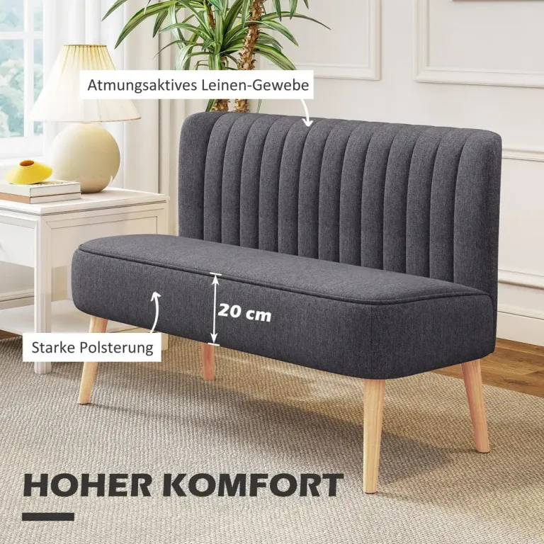 2-sits Soffa i Mörkgrått Tyg Tvåsitssoffa