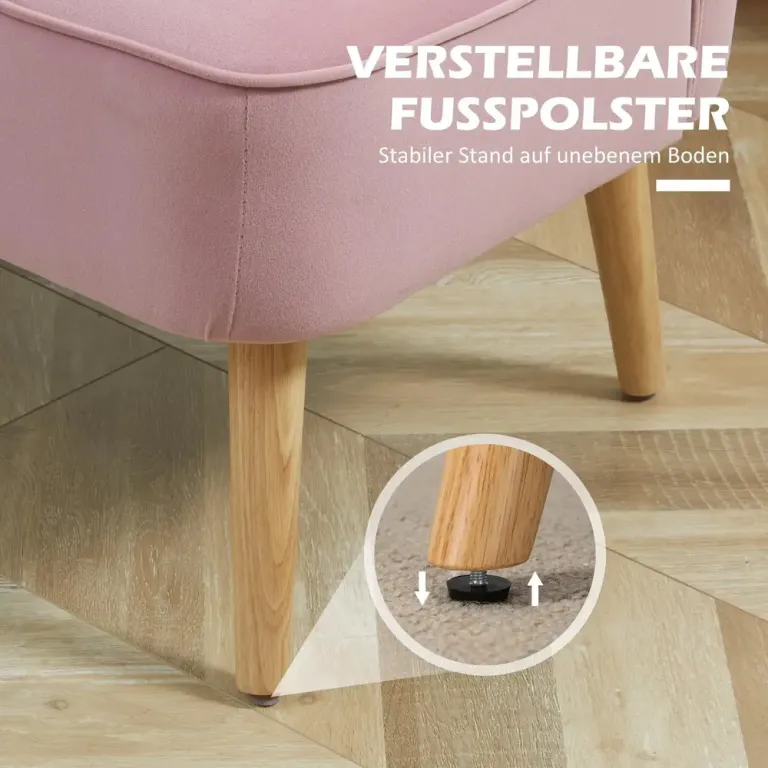 2-sits Soffa i Tyg med Mjuk Stoppning, Rosa Tvåsitssoffa