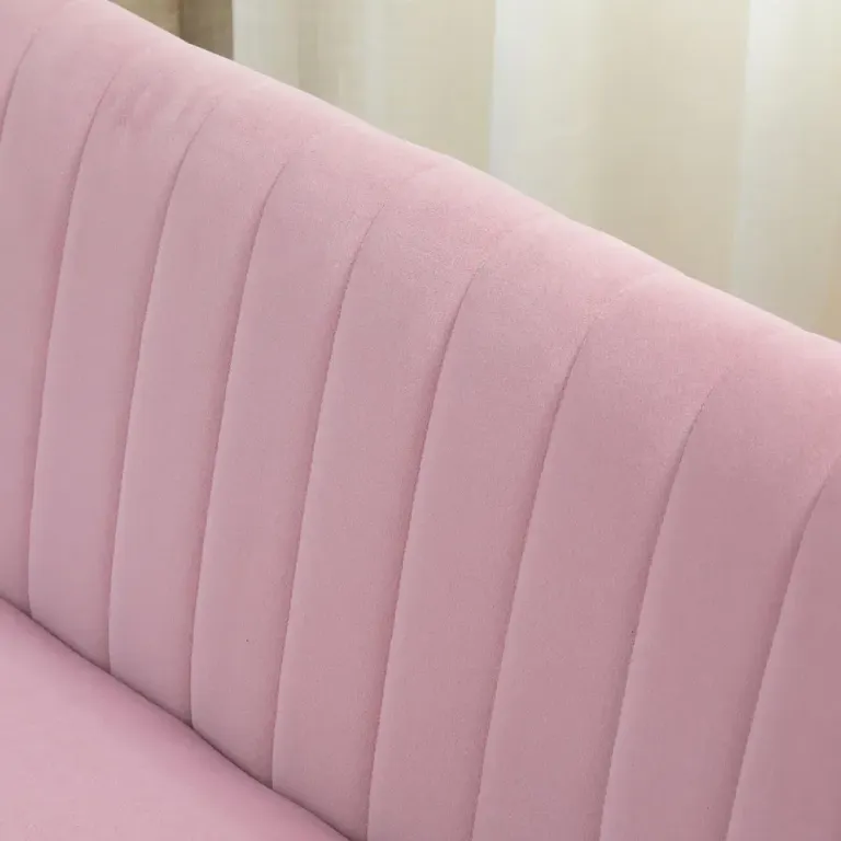 2-sits Soffa i Tyg med Mjuk Stoppning, Rosa Tvåsitssoffa
