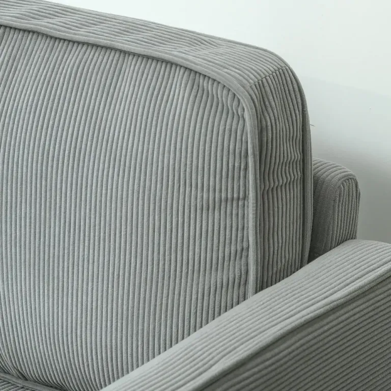 Soffa Loveseat 2-Sits Liten Ljusgrå Manchester Förvaring Träben