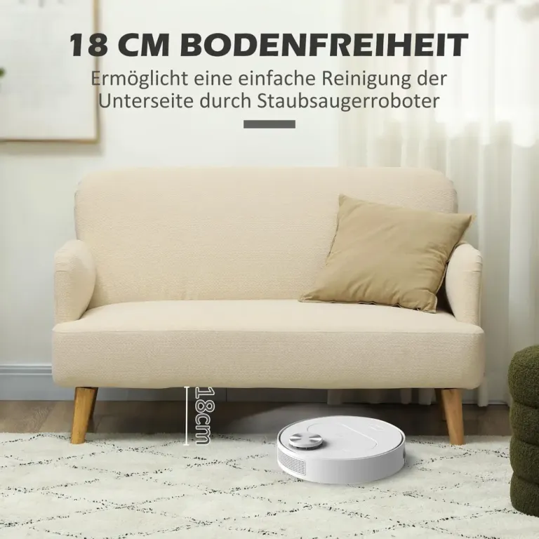 Soffa Loveseat Gräddvit av Sammetslook Kompakt Sits Krämvit