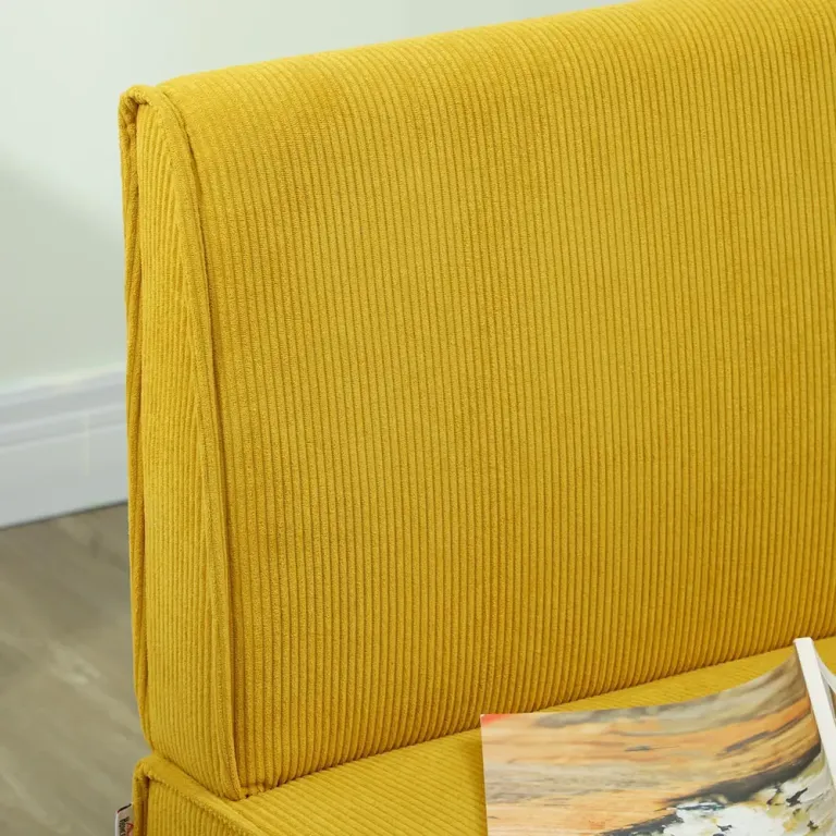 Soffa Loveseat Gul av Tyg Manchester Sits Träben