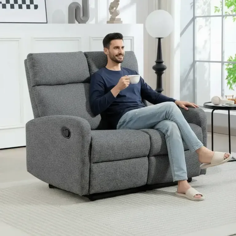 Soffa med Individuellt Ryggstöd Fotstöd 2-Sits Relax Fätålj Chenille