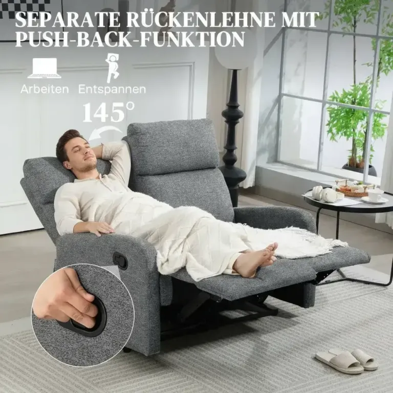 Soffa med Individuellt Ryggstöd Fotstöd 2-Sits Relax Fätålj Chenille