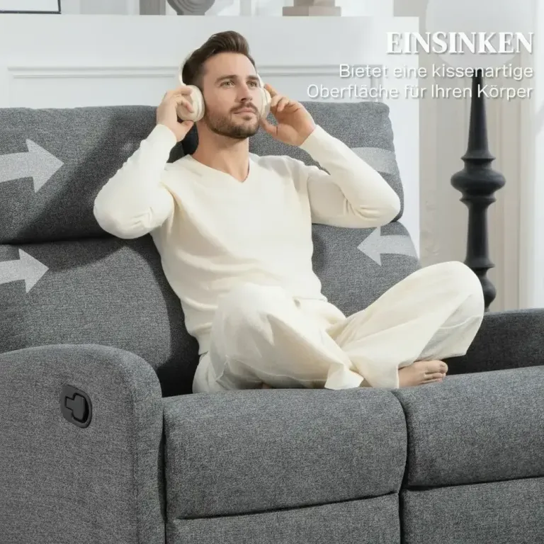 Soffa med Individuellt Ryggstöd Fotstöd 2-Sits Relax Fätålj Chenille