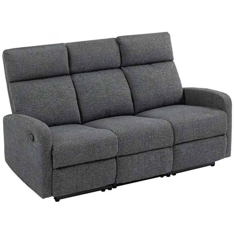 Soffa med Individuellt Ryggstöd Fotstöd 3-Sits Manuell Chenille