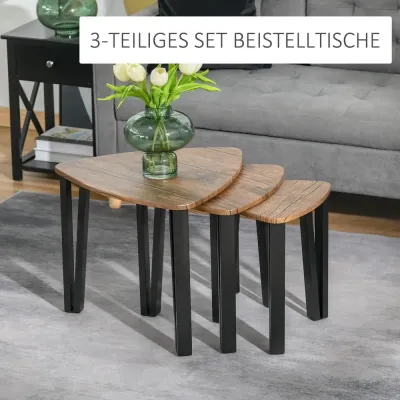 Soffbord 3-Pack Sidobord Staplingsbord Häckbord MDF