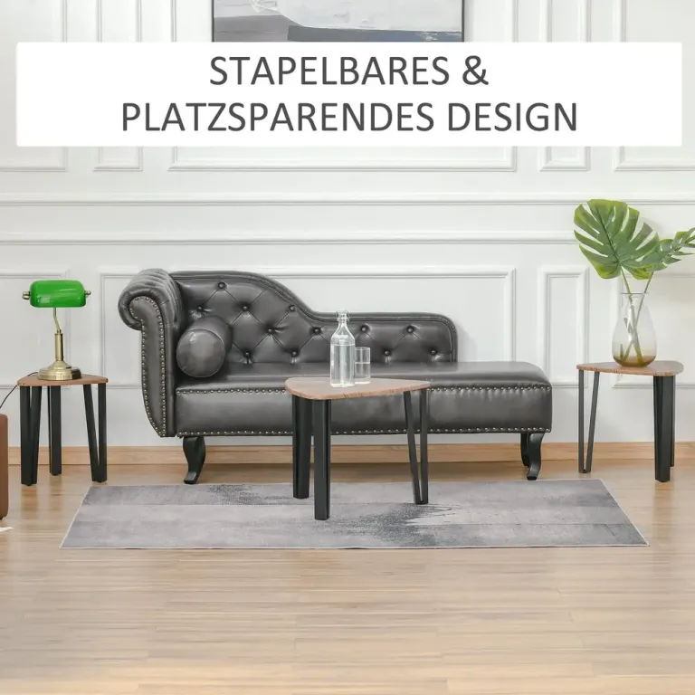Soffbord 3-Pack Sidobord Staplingsbord Häckbord MDF