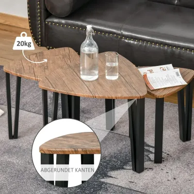 Soffbord 3-Pack Sidobord Staplingsbord Häckbord MDF