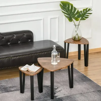 Soffbord 3-Pack Sidobord Staplingsbord Häckbord MDF