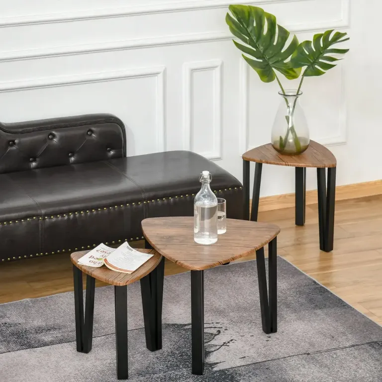 Soffbord 3-Pack Sidobord Staplingsbord Häckbord MDF