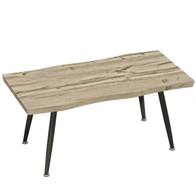 Soffbord och Sidobord med Stålben 4 cm Naturlig Look Skiva Rustik