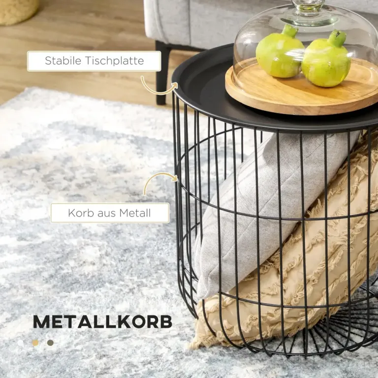 Soffbord Set om 2 Svart av Stål och Inredning Sidobord Scandi Design