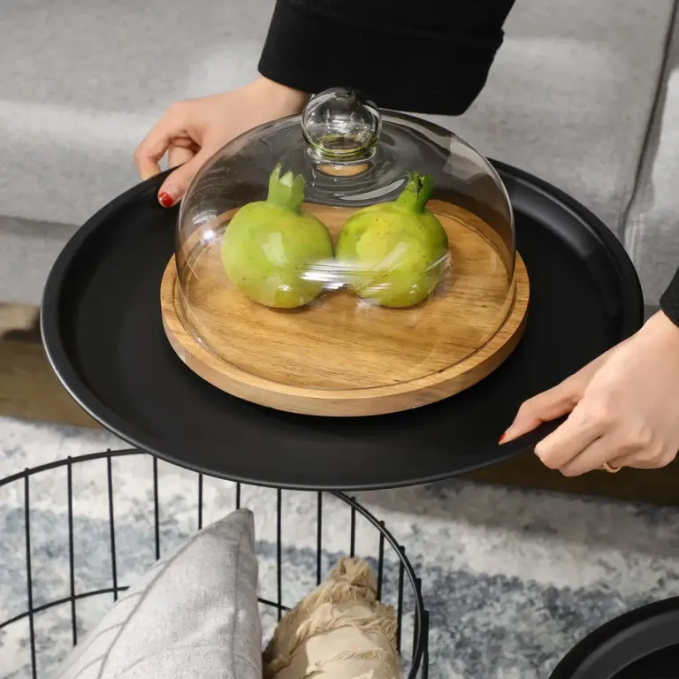 Soffbord Set om 2 Svart av Stål och Inredning Sidobord Scandi Design