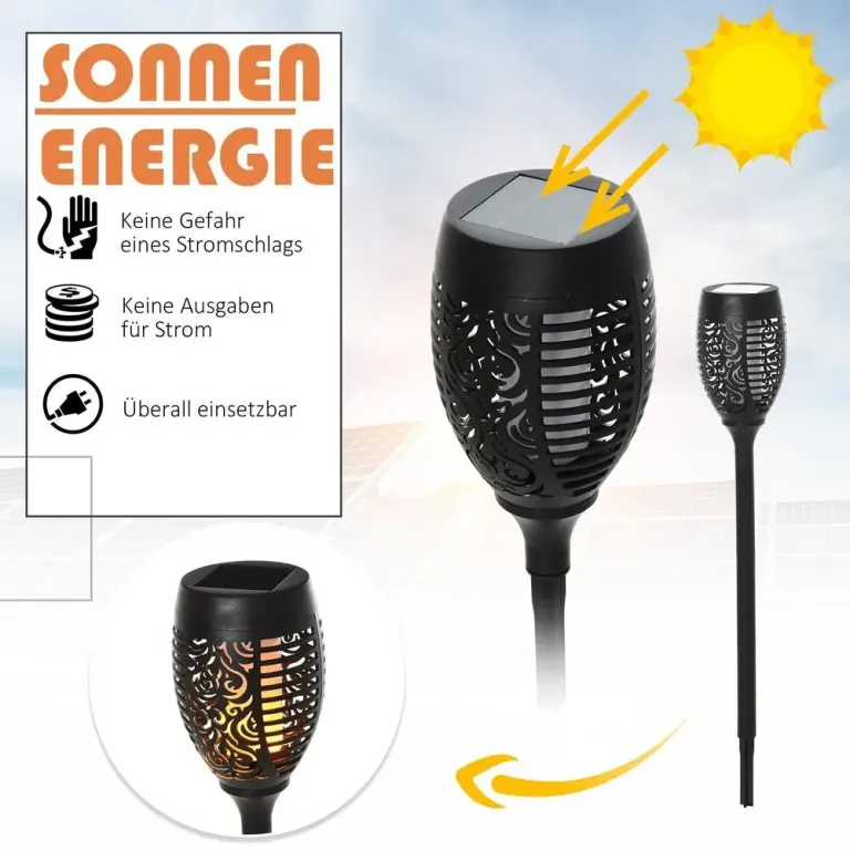 Solar Trädgårdslampor 4-Pack IP44 6-8 H Ø12 x H72 cm