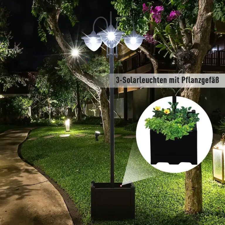 Solcellsdriven Trädgårdslykta 60 x 55 x 189 cm