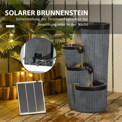 Solcellsfontän Grå