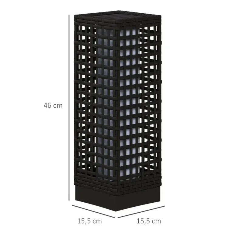 Sollampa Rottinglampa Svart av Plast 15,5 x x 46 cm Utomhuslampa