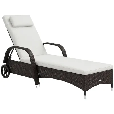 Solsäng Hållbar Mörkbrun Konstrotting 200 x 73 x 30–103 cm