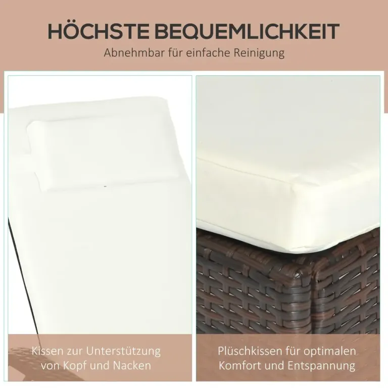 Solsäng Hållbar Mörkbrun Konstrotting 200 x 73 x 30–103 cm