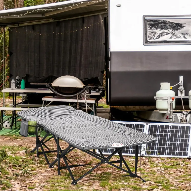 Solsäng Solstol Hopfällbar Campingsäng med Väska Tältsäng 68