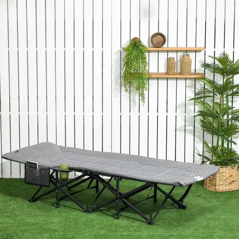 Solsäng Solstol Hopfällbar Campingsäng med Väska Tältsäng 68