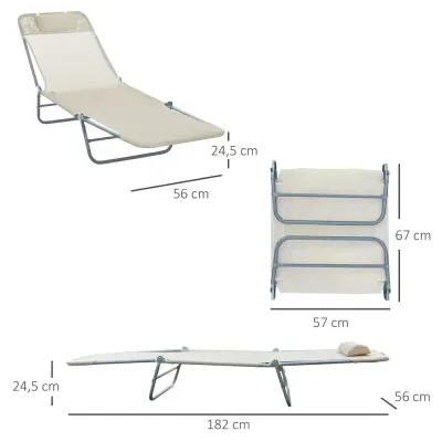 Solstol Kräm Textil Hopfällbar