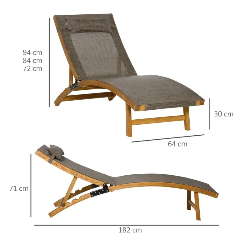 Solstol med Dyna Trädgårdsstol 182 x 64 x 71 cm