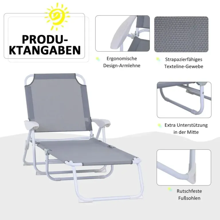Solstol Trädgårds Solstol Hopfällbar 160 x 66 x 80 Cm