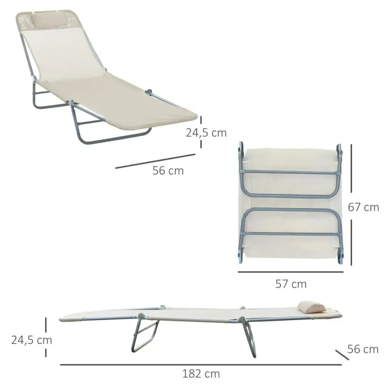 Solstol Kräm Textil Hopfällbar