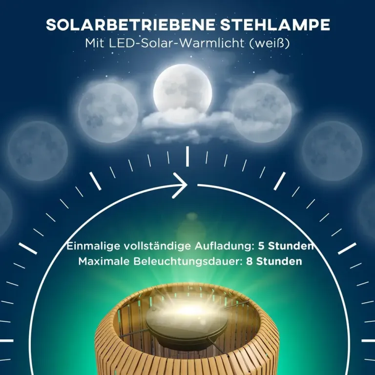 Solträdgårdslampa i Rattanstil Automatisk Tändning 130 cm