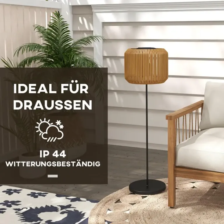 Solträdgårdslampa i Rattanstil Automatisk Tändning 130 cm