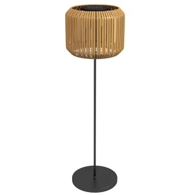 Solträdgårdslampa i Rattanstil Automatisk Tändning 130 cm Golvlampa