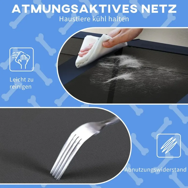 Utomhushundsäng Upphöjd Ram Mörkblå