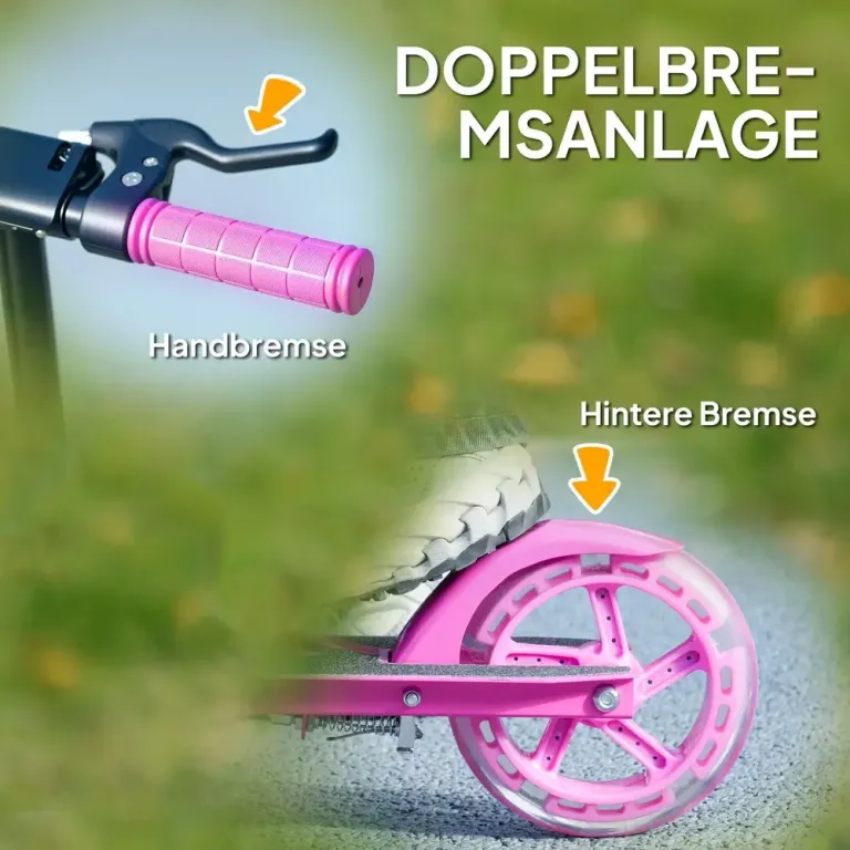 Sparkcykel Barnsparkcykel Hopfällbar Rosa av Metall Justerbar Hjul