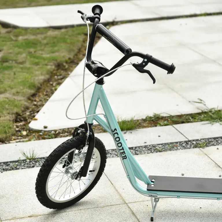Sparkcykel för Barn med Broms, Ljusblå Skoter Luftgummi Däck
