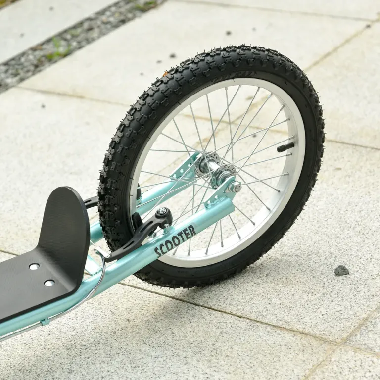 Sparkcykel för Barn med Broms, Ljusblå Skoter Luftgummi Däck