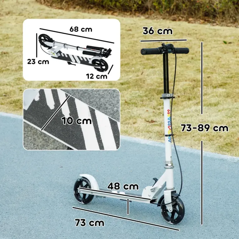 Sparkcykel för Barn med Dubbla Bromsar och Hopfällbar Barnskoter