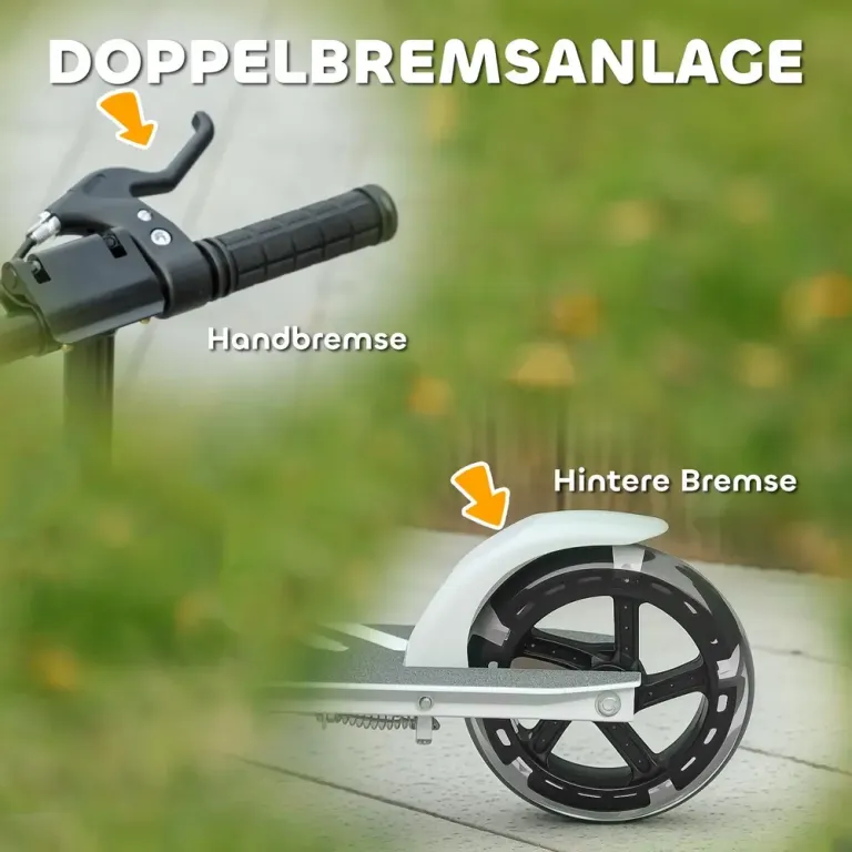 Sparkcykel för Barn med Dubbla Bromsar och Hopfällbar Barnskoter