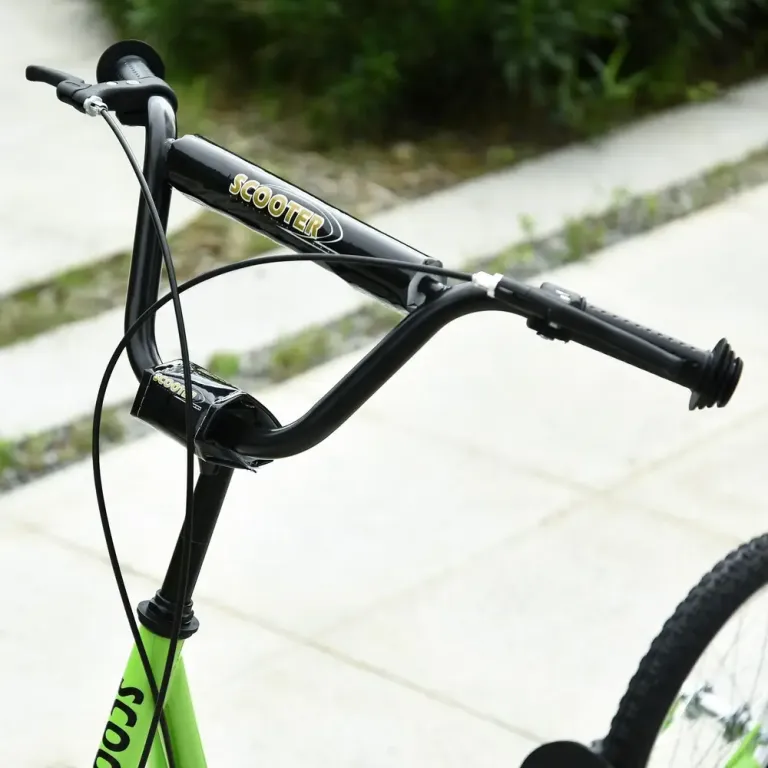 Sparkcykel för Barn med Handbroms, Grön Luftgummidäck