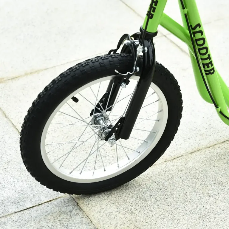 Sparkcykel för Barn med Handbroms, Grön Luftgummidäck