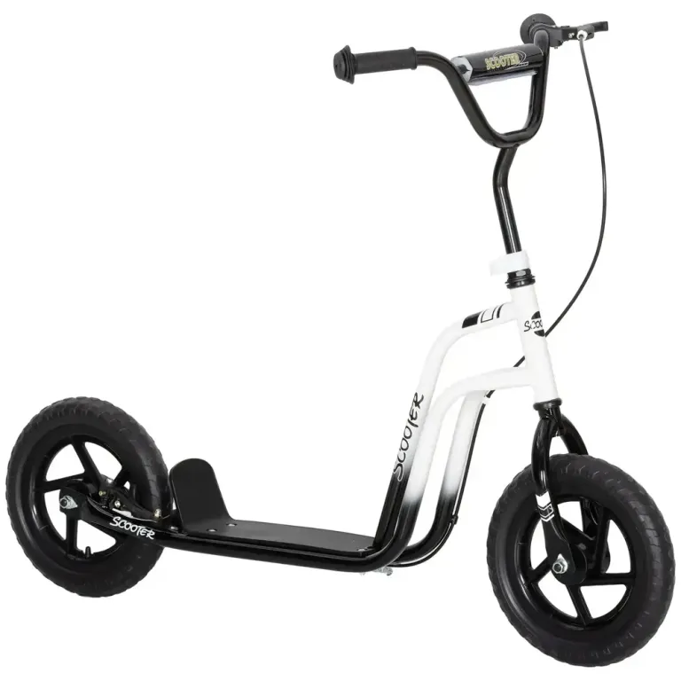 Sparkcykel för Barn med Handbroms, Vit Hjul Höjdjusterbart Styre