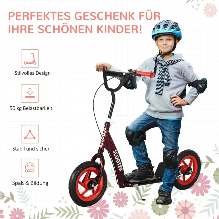 Sparkcykel för Barn med Styre och Broms för Lek och Motion Justerbar