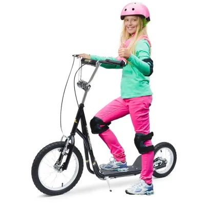 Sparkcykel med Handbroms 16 Tum -100 cm Skoter Luftgummi Däck Tums