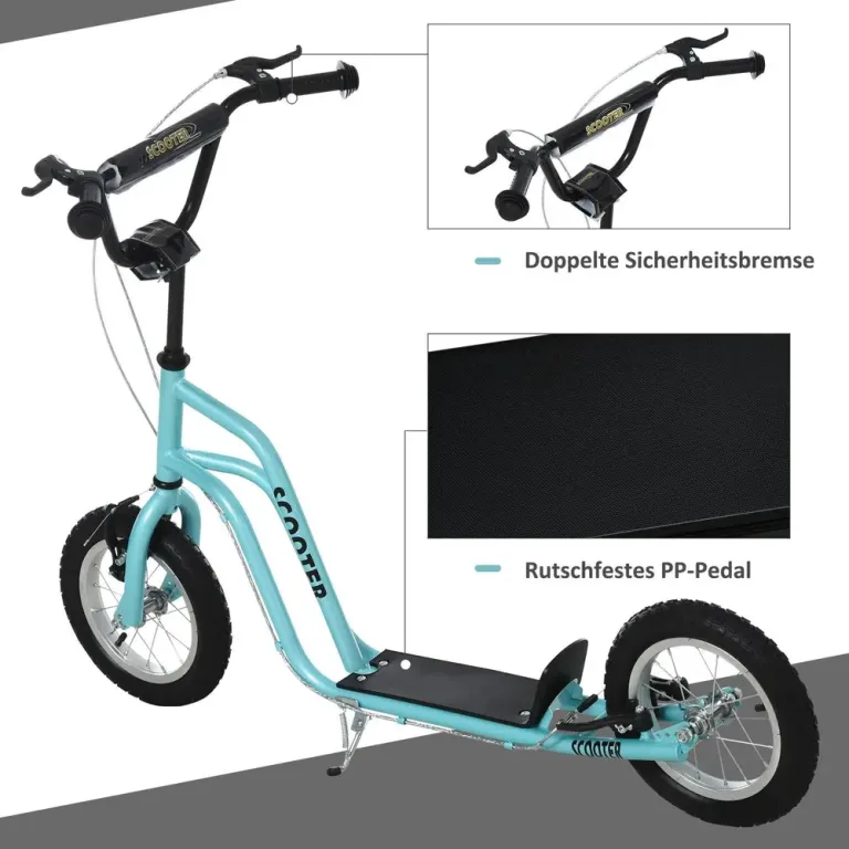 Sparkcykel med Luftdäck för Barn -80 cm Skoter Luftgummidäck Sänkbar