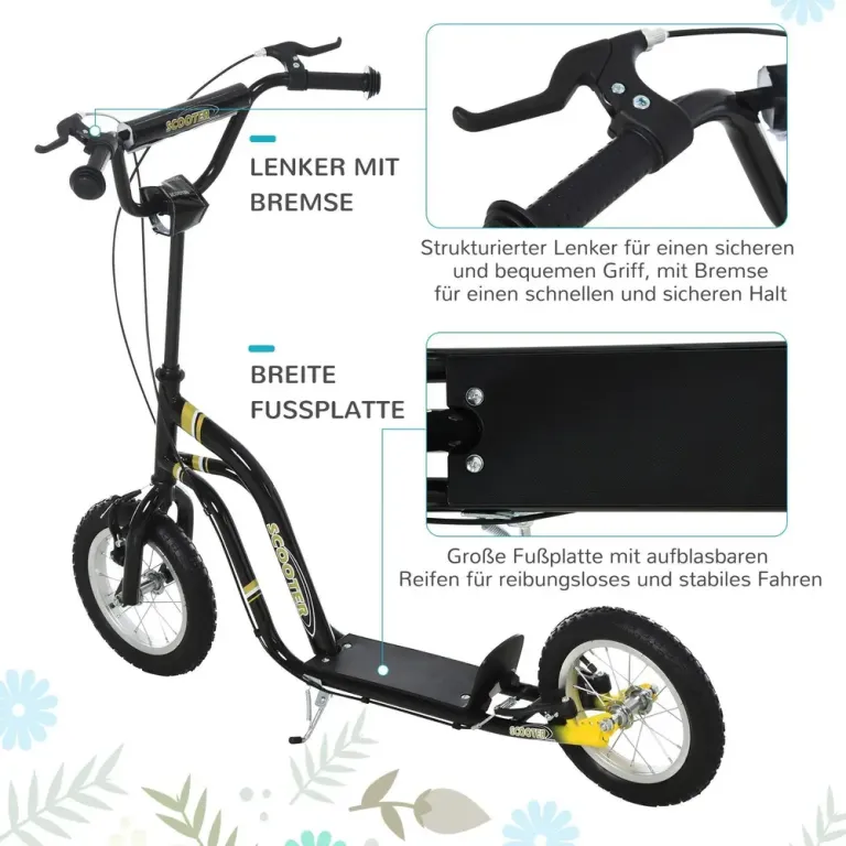 Sparkcykel med Luftdäck för Barn -95 cm Skoter Luftgummi