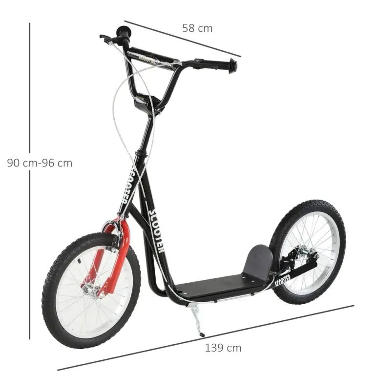 Sparkcykel med Stora Lufthjul Skoter för Barn Luftgummi Däck
