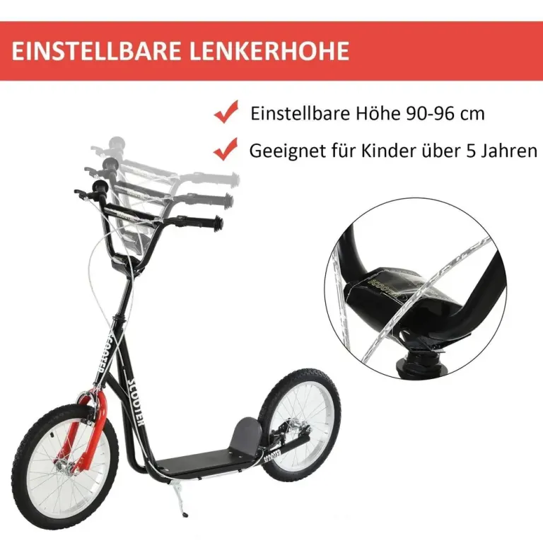 Sparkcykel med Stora Lufthjul Skoter för Barn Luftgummi Däck
